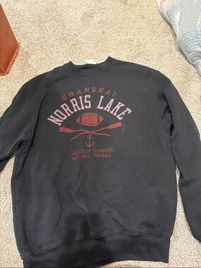 Champion Black Crewneck Sweatshirt with Red Graphic